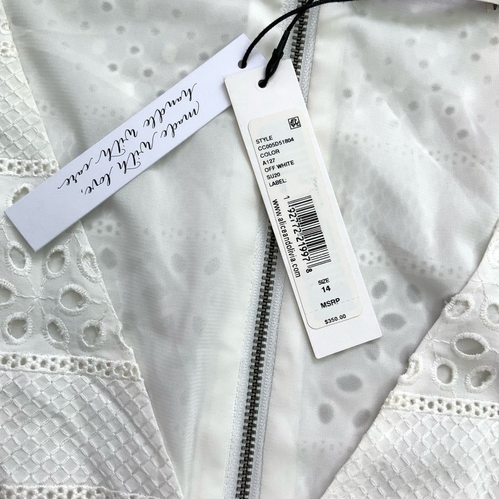 Alice + Olivia Paulina Puff Sleeve Eyelet Romper - Picture 6 of 12